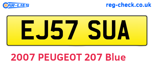 EJ57SUA are the vehicle registration plates.