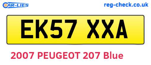 EK57XXA are the vehicle registration plates.
