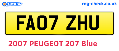 FA07ZHU are the vehicle registration plates.