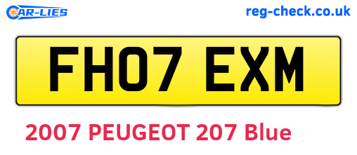 FH07EXM are the vehicle registration plates.