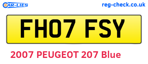FH07FSY are the vehicle registration plates.