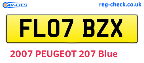 FL07BZX are the vehicle registration plates.
