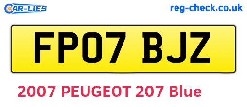 FP07BJZ are the vehicle registration plates.