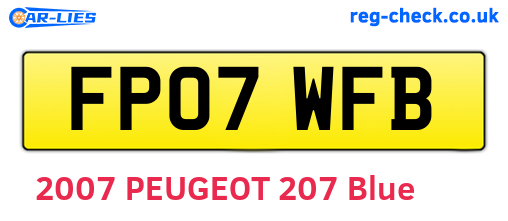FP07WFB are the vehicle registration plates.