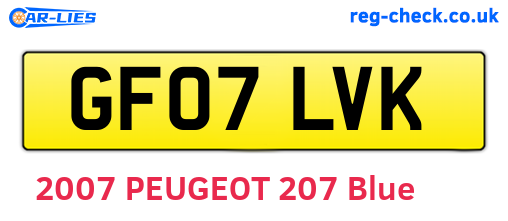 GF07LVK are the vehicle registration plates.