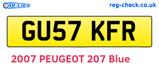 GU57KFR are the vehicle registration plates.