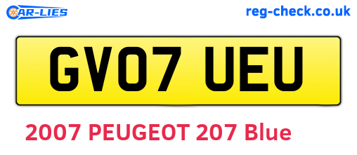 GV07UEU are the vehicle registration plates.