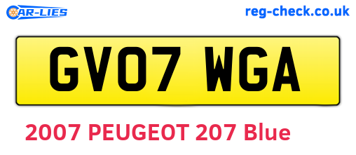 GV07WGA are the vehicle registration plates.