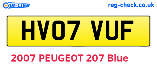 HV07VUF are the vehicle registration plates.