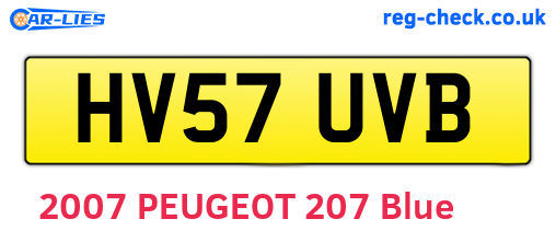 HV57UVB are the vehicle registration plates.