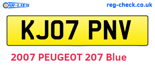 KJ07PNV are the vehicle registration plates.