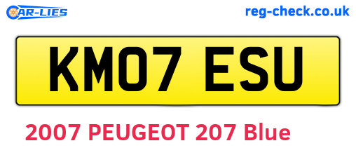 KM07ESU are the vehicle registration plates.