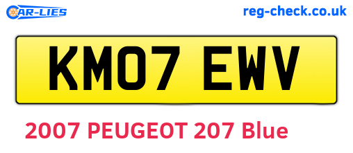 KM07EWV are the vehicle registration plates.