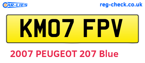 KM07FPV are the vehicle registration plates.