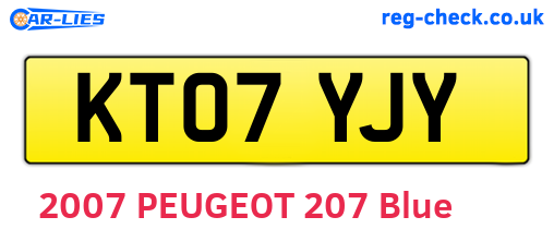 KT07YJY are the vehicle registration plates.