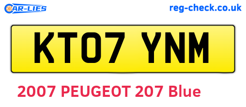 KT07YNM are the vehicle registration plates.