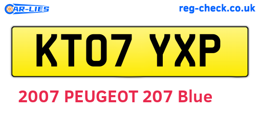 KT07YXP are the vehicle registration plates.