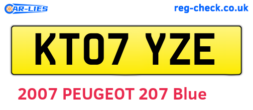 KT07YZE are the vehicle registration plates.
