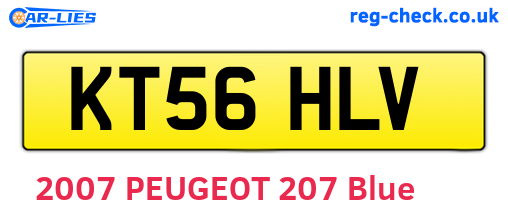 KT56HLV are the vehicle registration plates.