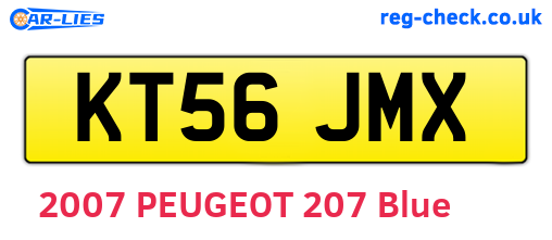 KT56JMX are the vehicle registration plates.