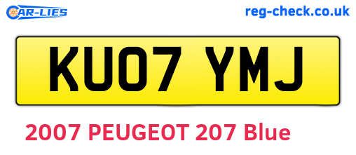 KU07YMJ are the vehicle registration plates.
