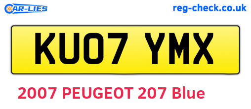KU07YMX are the vehicle registration plates.
