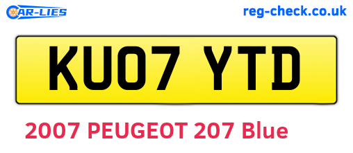 KU07YTD are the vehicle registration plates.