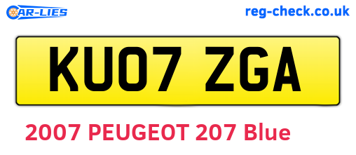 KU07ZGA are the vehicle registration plates.
