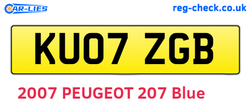 KU07ZGB are the vehicle registration plates.