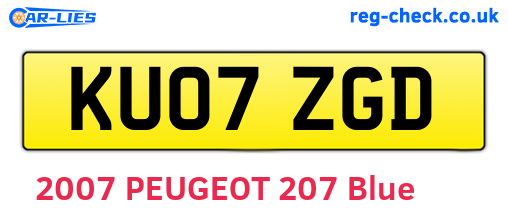 KU07ZGD are the vehicle registration plates.