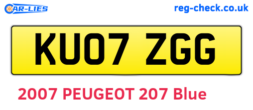 KU07ZGG are the vehicle registration plates.