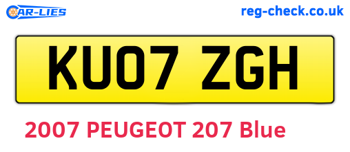 KU07ZGH are the vehicle registration plates.