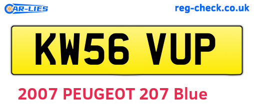 KW56VUP are the vehicle registration plates.