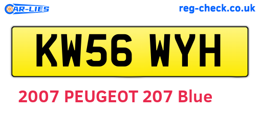 KW56WYH are the vehicle registration plates.
