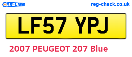 LF57YPJ are the vehicle registration plates.