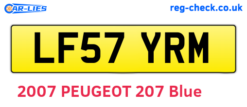 LF57YRM are the vehicle registration plates.
