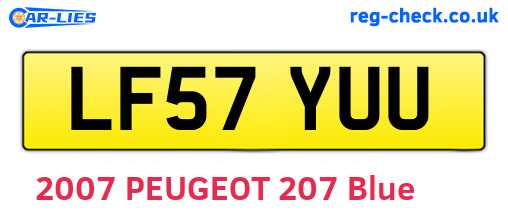 LF57YUU are the vehicle registration plates.