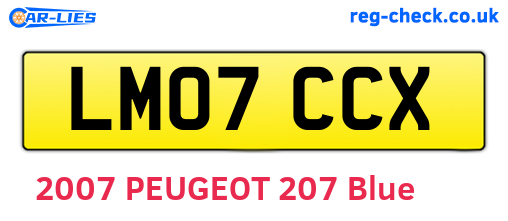LM07CCX are the vehicle registration plates.