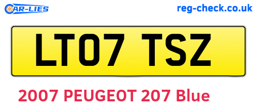 LT07TSZ are the vehicle registration plates.
