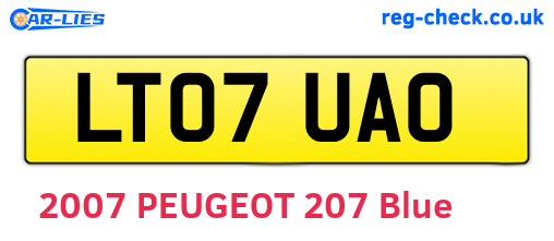 LT07UAO are the vehicle registration plates.