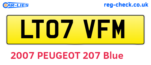 LT07VFM are the vehicle registration plates.