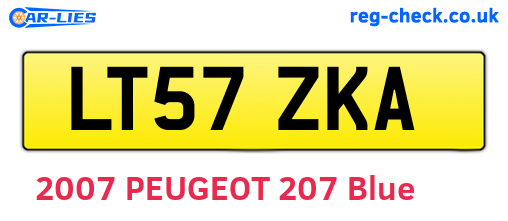 LT57ZKA are the vehicle registration plates.