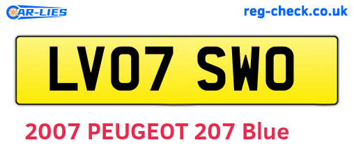 LV07SWO are the vehicle registration plates.
