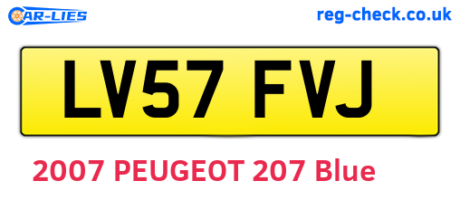 LV57FVJ are the vehicle registration plates.