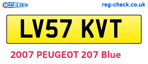 LV57KVT are the vehicle registration plates.