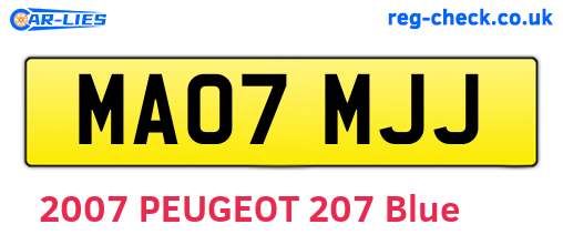 MA07MJJ are the vehicle registration plates.