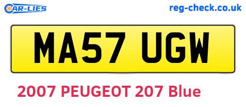 MA57UGW are the vehicle registration plates.