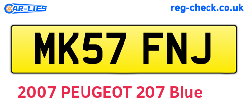 MK57FNJ are the vehicle registration plates.