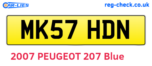 MK57HDN are the vehicle registration plates.