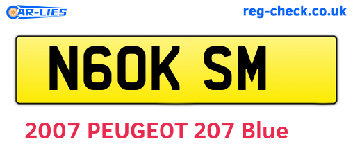 N60KSM are the vehicle registration plates.